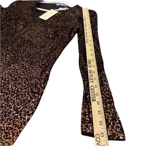 New Ramy Brook Copper Ombré Sequin Lila Dress, Long Sleeve Cocktail- Size 6 - Picture 13 of 15